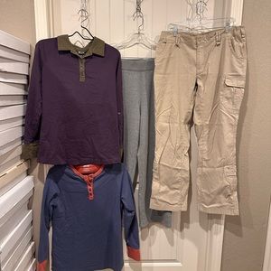 Duluth Trading Co 4 items 2 Ladies L Long Sleeve Tops 14X31 Pants & LX29 Sweats